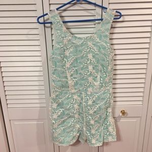 Lace Tiffany blue romper